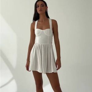 Peppermayo Penelope Linen Mini Dress - Ivory